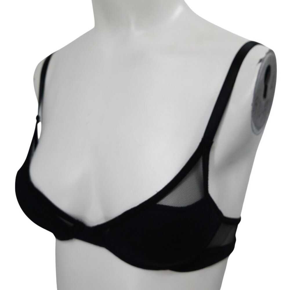 Pepper Classic All You Black Underwire Bra Size 30B Sheer Lined Multiway